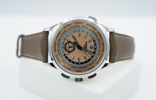 Patek PHILIPPE 5935A STAINLESS STEEL WORLD TIME CHRONOGRAPH SALMON DIAL 2023 FULL SET - Image 10