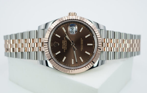 Rolex 126331 DATEJUST 41 ROSE GOLD STEEL CHOCOLATE DIAL JUBILEE 2021 FULL SET - Image 10