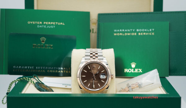 Rolex 126331 DATEJUST 41 ROSE GOLD STEEL CHOCOLATE DIAL JUBILEE 2021 FULL SET - Image 2