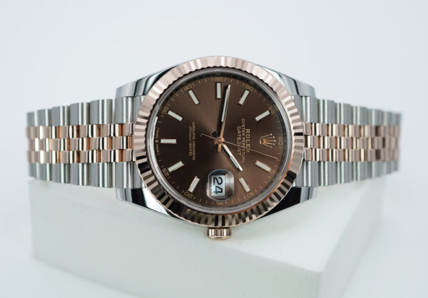 Rolex 126331 DATEJUST 41 ROSE GOLD STEEL CHOCOLATE DIAL JUBILEE 2021 FULL SET - Image 9