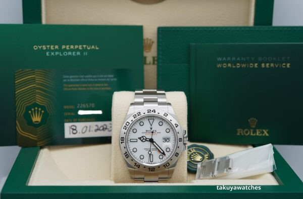 Rolex 226570 EXPLORER 2 POLAR WHITE DIAL NEW MODEL 2023 WARRANTY FULL SET - Image 2