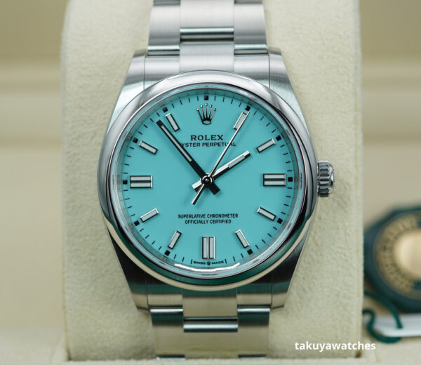 BRAND NEW Rolex 126000 OYSTER PERPETUAL 36 TURQUOISE BLUE DIAL 2024 COMPLETE SET