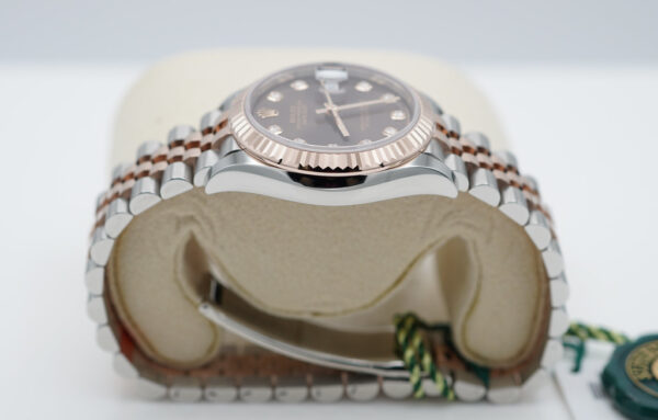 BRAND NEW Rolex 278271 DATEJUST 31 ROSE GOLD STEEL CHOCOLATE DIAMONDS DIAL FULL SET - Image 4