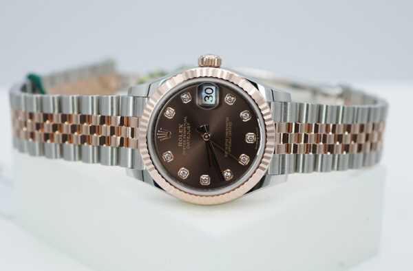BRAND NEW Rolex 278271 DATEJUST 31 ROSE GOLD STEEL CHOCOLATE DIAMONDS DIAL FULL SET - Image 10