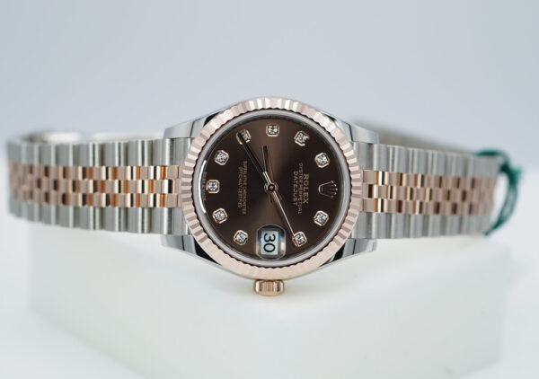 BRAND NEW Rolex 278271 DATEJUST 31 ROSE GOLD STEEL CHOCOLATE DIAMONDS DIAL FULL SET - Image 9