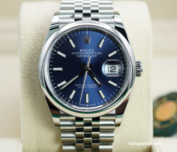 NEW Rolex 126200 DATEJUST 36 BLUE STICK DIAL JUBILEE BAND 2024 COMPLETE SET