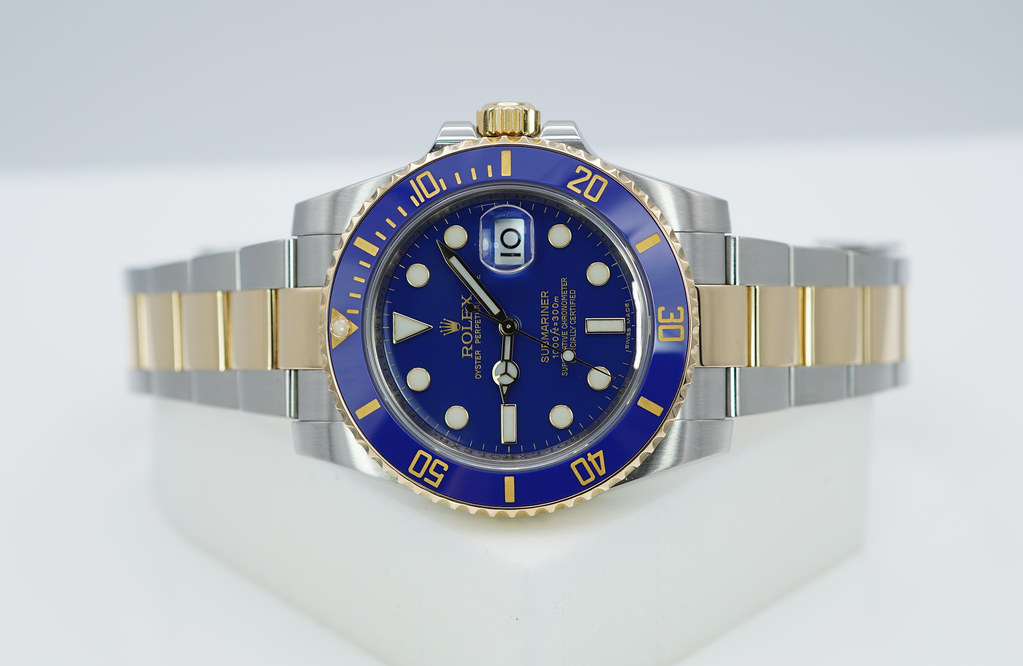 Rolex 116613LB SUBMARINER 2 TONE SMURF FLAT BLUE DIAL COMPLETE SET