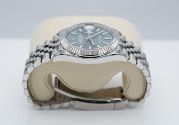 BRAND NEW Rolex 126234 DATEJUST 36 FLUTED BEZEL MINT GREEN DIAL JUBILEE 2024 FULL SET - Image 4