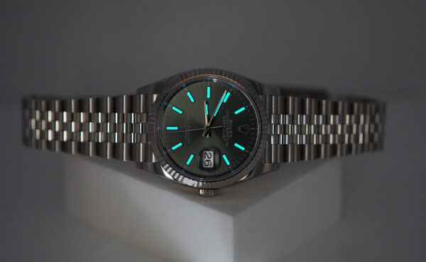 BRAND NEW Rolex 126234 DATEJUST 36 FLUTED BEZEL MINT GREEN DIAL JUBILEE 2024 FULL SET - Image 11