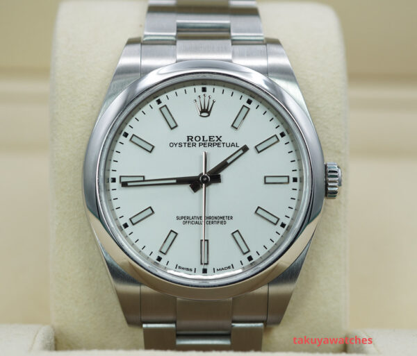 Rolex 114300 OYSTER PERPETUAL NO DATE WHITE DIAL 39MM 2020 COMPLETE SET