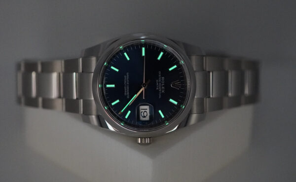 Rolex 115200 OYSTER PERPETUAL DATE 34MM BLUE DIAL OYSTER BAND 2022 FULL SET - Image 11