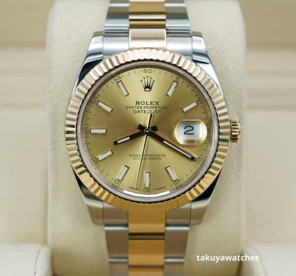 Rolex 126333 DATEJUST 41 GOLD STEEL CHAMPAGNE DIAL OYSTER BAND FULL SET