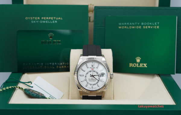 Rolex 336239 SKY-DWELLER 18K WHITE GOLD INTENSE WHITE DIAL OYSTERFLEX 2023 FULL SET - Image 2