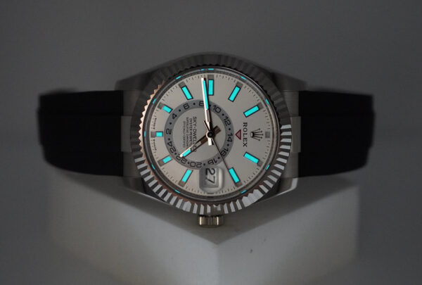 Rolex 336239 SKY-DWELLER 18K WHITE GOLD INTENSE WHITE DIAL OYSTERFLEX 2023 FULL SET - Image 11