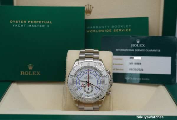Rolex 116689 YACHTMASTER II 18K WHITE GOLD PLATINUM BEZEL RSC SERVICED 2023 - Image 2