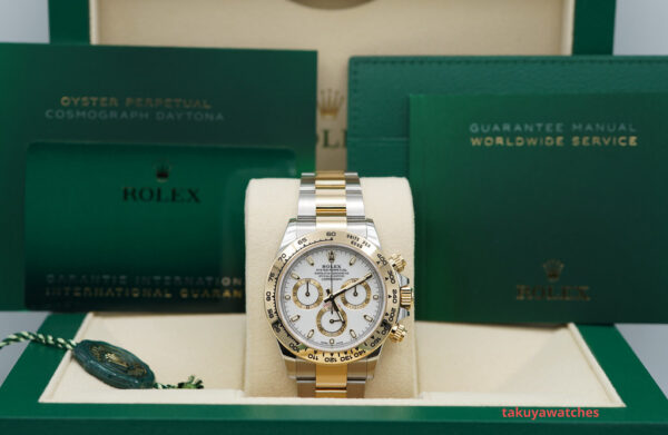 Rolex 116503 DAYTONA TWO TONE 18K YELLOW GOLD SS WHITE DIAL 2020 FULL SET - Image 2