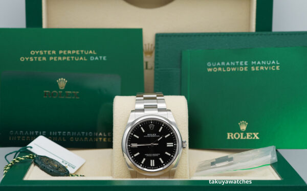 Rolex 124300 OYSTER PERPETUAL 41 BLACK DIAL 2024 WARRANTY COMPLETE SET - Image 2