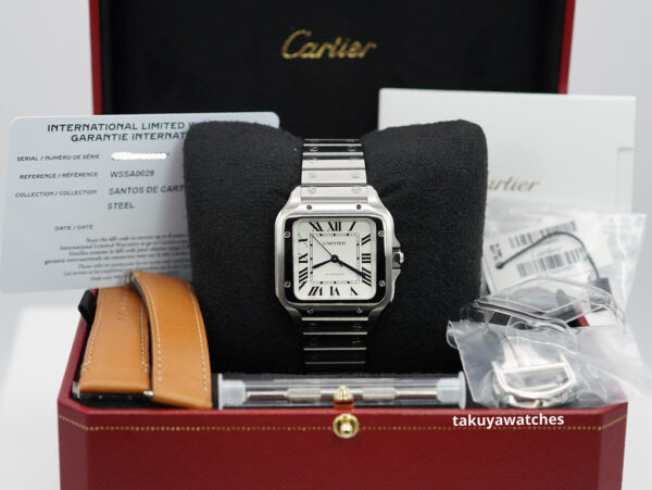CARTIER SANTOS DE CARTIER MEDIUM MODEL AUTOMATIC STEEL 2023 COMPLETE SET - Image 2
