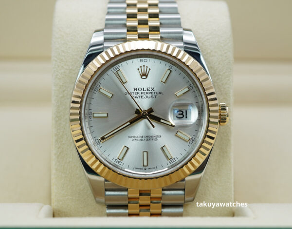 Rolex 126333 DATEJUST 41 YELLOW GOLD STEEL SILVER DIAL JUBILEE 2022 WARRANTY
