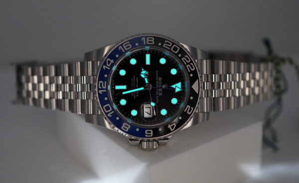 BRAND NEW Rolex 126710BLNR GMT MASTER II BLACK BLUE BEZEL JUBILEE BAND 2024 FULL SET - Image 11
