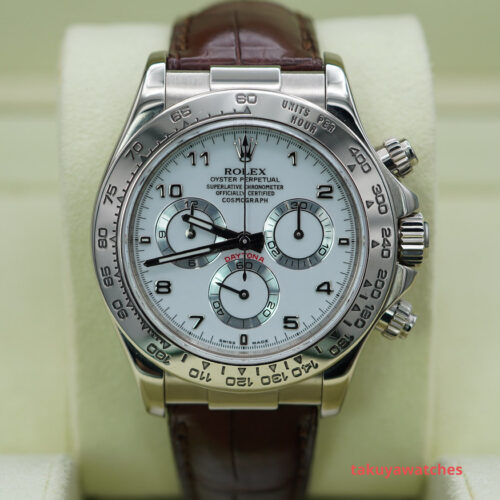 Rolex 116519 DAYTONA 18K WHITE GOLD WHITE ARABIC DIAL P SERIAL RSC SERVICED 2021