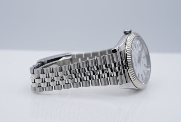 Rolex 126334 DATEJUST 41 FLUTED BEZEL WHITE STICK DIAL JUBILEE BAND FULL SET - Image 6