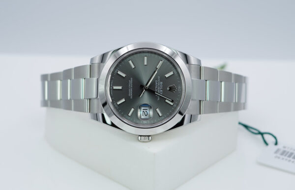 BRAND NEW Rolex 126300 DATEJUST 41 SLATE STICK DIAL OYSTER BAND 2024 COMPLETE SET - Image 9