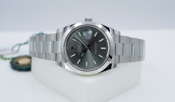 BRAND NEW Rolex 126300 DATEJUST 41 SLATE STICK DIAL OYSTER BAND 2024 COMPLETE SET - Image 10