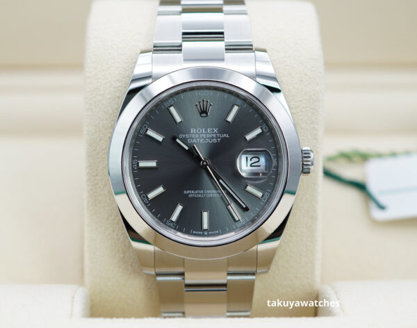 BRAND NEW Rolex 126300 DATEJUST 41 SLATE STICK DIAL OYSTER BAND 2024 COMPLETE SET