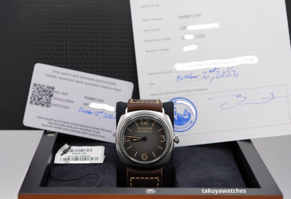 PANERAI PAM 1334 RADIOMIR Tre Giorni GREY BLACK DIAL 2022 WARRANTY COMPLETE SET - Image 2