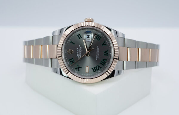 Rolex 126331 DATEJUST 41 18K ROSE GOLD STEEL WIMBLEDON DIAL 2023 FULL SET - Image 10