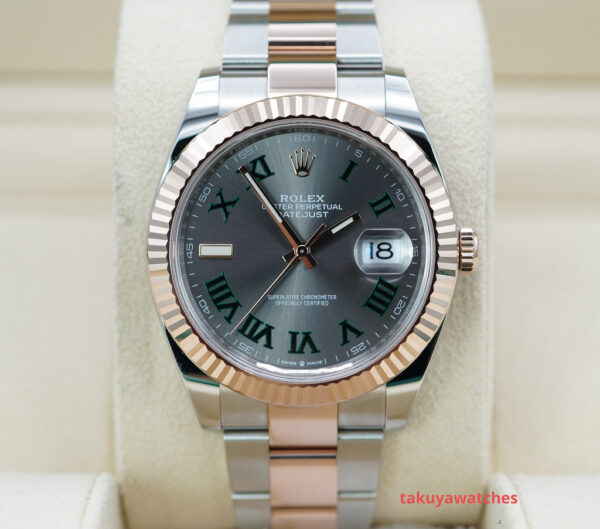 Rolex 126331 DATEJUST 41 18K ROSE GOLD STEEL WIMBLEDON DIAL 2023 FULL SET