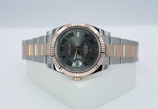 Rolex 126331 DATEJUST 41 18K ROSE GOLD STEEL WIMBLEDON DIAL 2023 FULL SET - Image 9