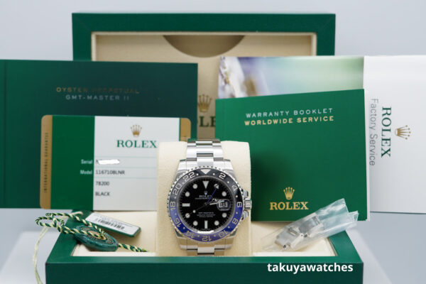 Rolex 116710BLNR GMT MASTER 2 BLACK BLUE BEZEL BATMAN COMPLETE SET - Image 2