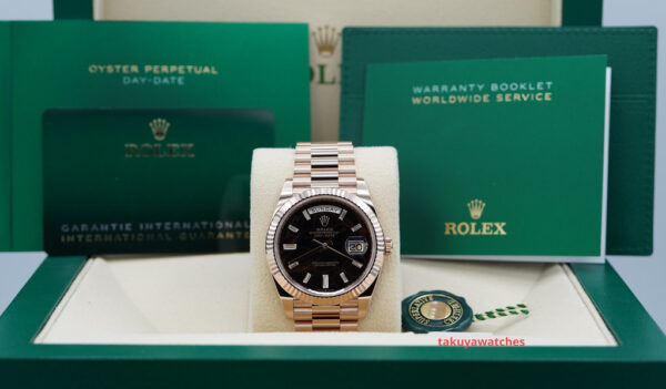 BRAND NEW Rolex 228235 DAY DATE 40 ROSE GOLD EISENKIESEL BAGUETTE DIAMOND DIAL 2024 FULL SET - Image 2