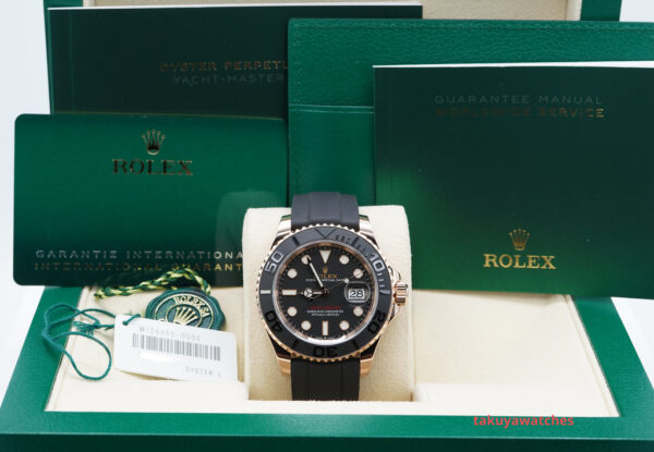 Rolex 126655 YACHTMASTER EVEROSE GOLD OYSTERFLEX 40MM 2021 WARRANTY FULL SET - Image 2