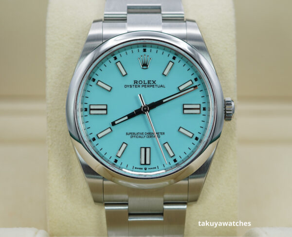 NEW Rolex 124300 OYSTER PERPETUAL 41 TURQUOISE BLUE DIAL 2021 FULL SET