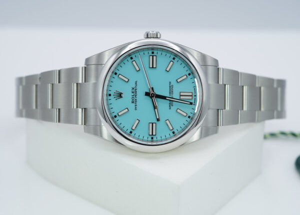 NEW Rolex 124300 OYSTER PERPETUAL 41 TURQUOISE BLUE DIAL 2021 FULL SET - Image 10