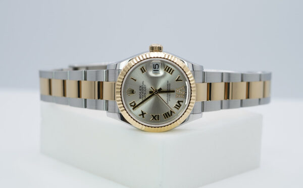 Rolex 278273 DATEJUST 31 YELLOW GOLD STEEL SILVER VI DIAMOND DIAL FULL SET - Image 10