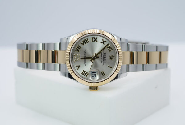 Rolex 278273 DATEJUST 31 YELLOW GOLD STEEL SILVER VI DIAMOND DIAL FULL SET - Image 9