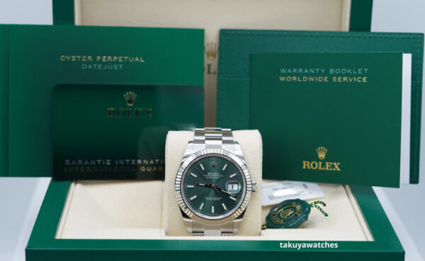 BRAND NEW Rolex 126334 DATEJUST 41 FLUTED BEZEL MINT GREEN DIAL 2024 COMPLETE SET - Image 2