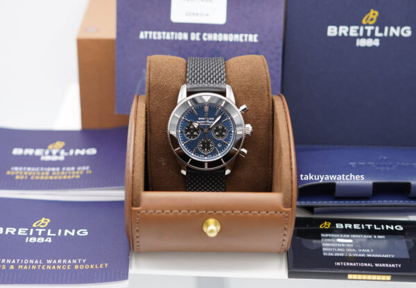 FSOT: Breitling SUPEROCEAN HERITAGE B01 CHRONOGRAPH BLUE DIAL AB0162 FULL SET - Image 2