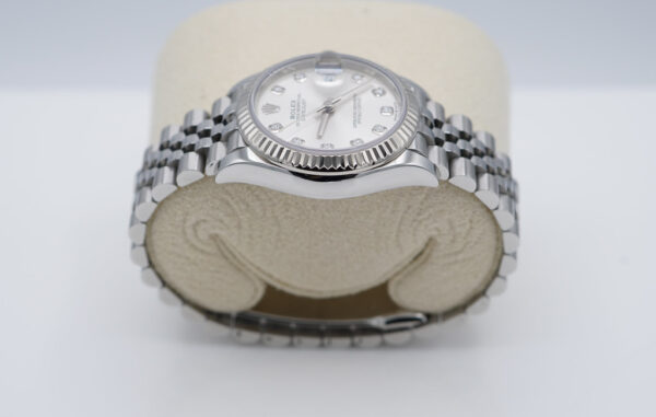 Rolex 278274 DATEJUST 31 FLUTED BEZEL SILVER DIAMOND DIAL JUBILEE 2022 FULL SET - Image 4