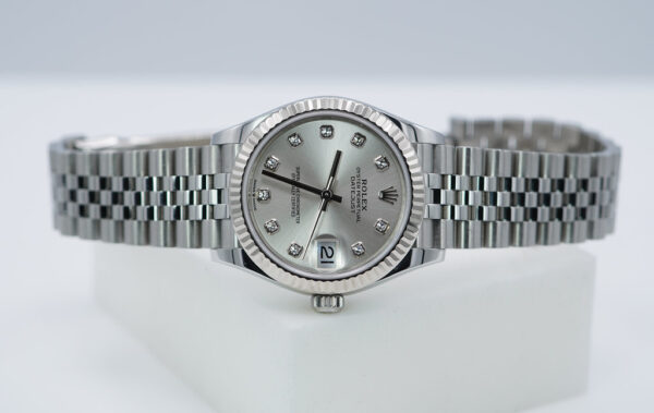 Rolex 278274 DATEJUST 31 FLUTED BEZEL SILVER DIAMOND DIAL JUBILEE 2022 FULL SET - Image 9