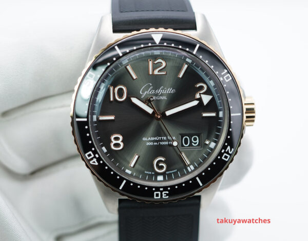 Glashutte ORIGINAL SeaQ PANORAMA DATE STEEL ROSE GOLD GREY DIAL 2022 FULL SET