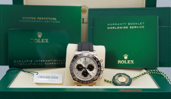Rolex 116515LN DAYTONA ROSE GOLD SUNDUST DIAL OYSTERFLEX 2021 WARRANTY FULL SET - Image 2