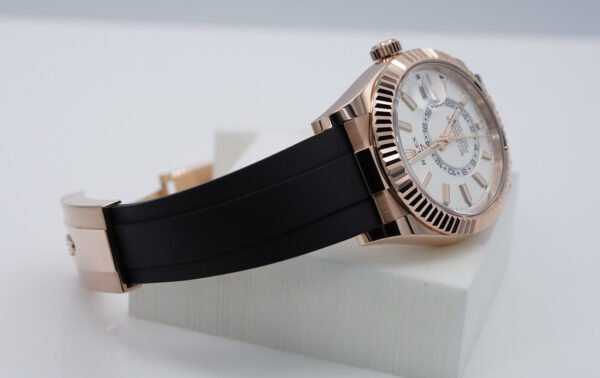 Rolex 326235 SKY-DWELLER 18K ROSE GOLD WHITE DIAL OYSTERFLEX 2023 FULL SET - Image 6