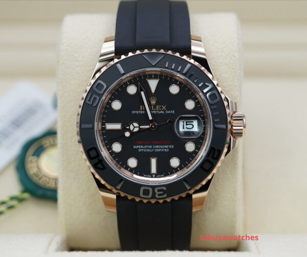 BRAND NEW Rolex 126655 YACHTMASTER 18K ROSE GOLD OYSTERFLEX 40MM 2024 FULL SET