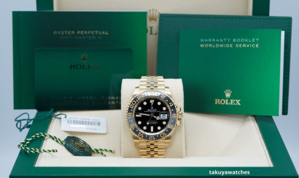 Rolex 126718GRNR GMT MASTER 2 YELLOW GOLD GREY BLACK BEZEL JUBILEE BAND 2023 FULL SET - Image 2