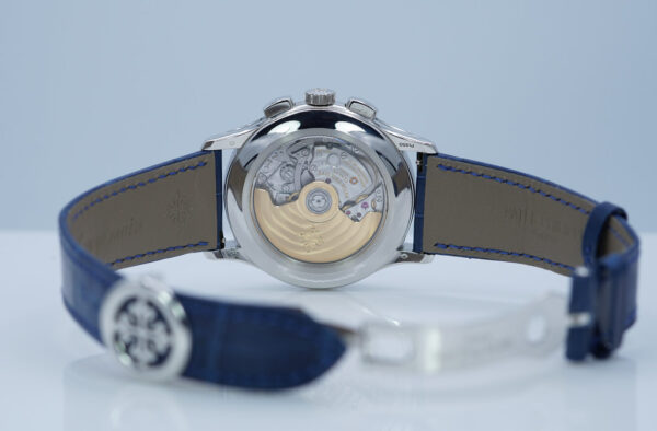 Patek PHILIPPE 5905P PLATINUM ANNUAL CALENDAR CHRONOGRAPH BLUE DIAL FULL SET - Image 8